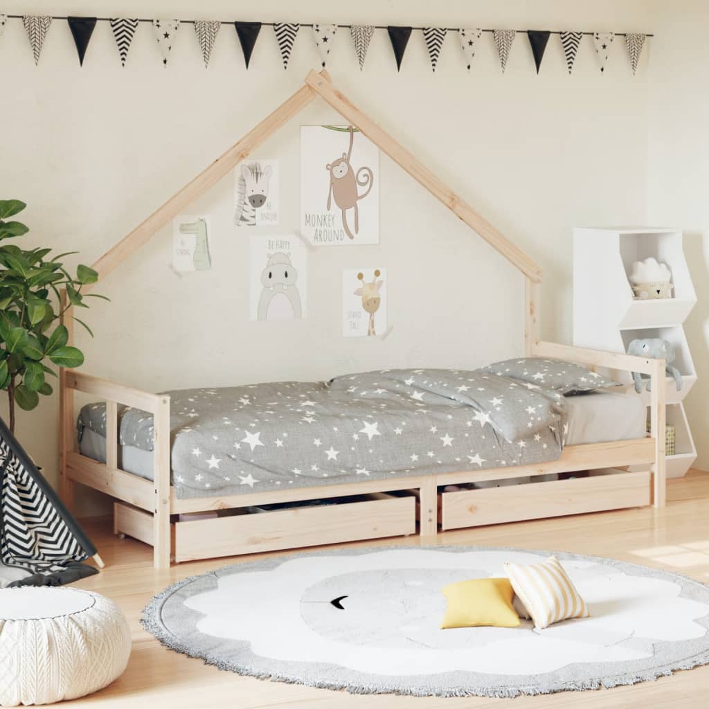 Vetonek Estructura de cama para niños con cajones madera pino 80x200 cm