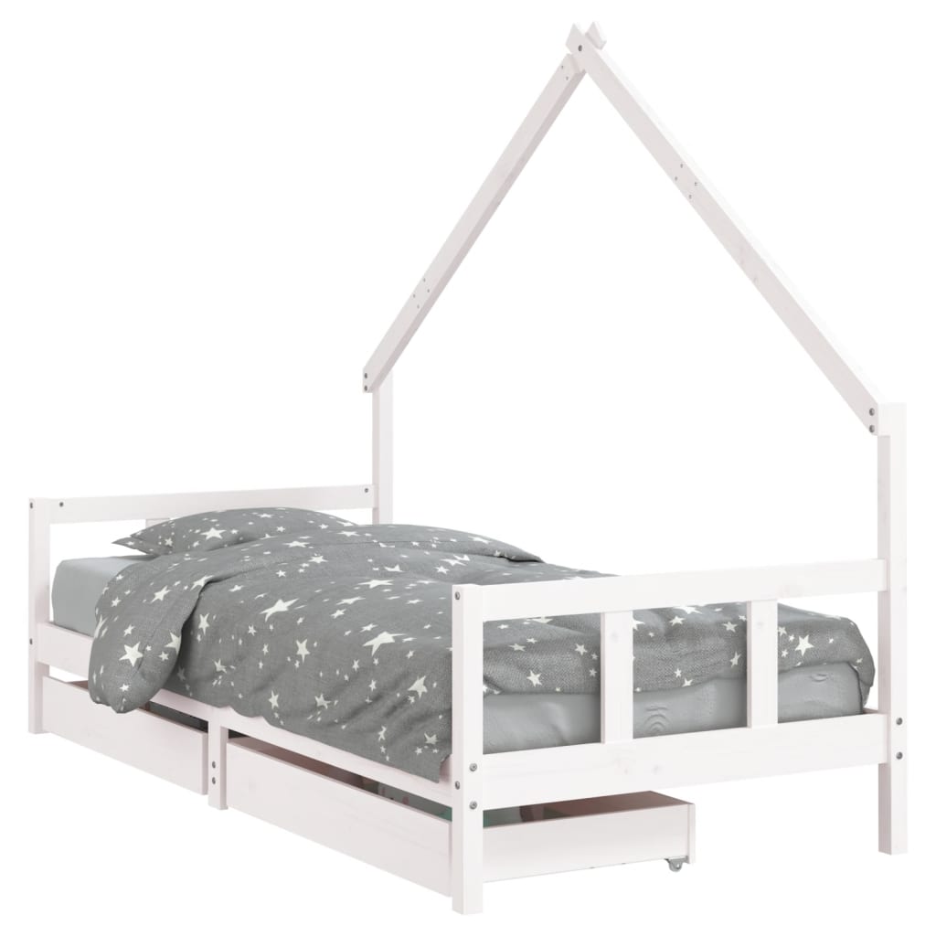 Estructura cama niños con cajones madera pino blanco 90x200 cm vidaXL