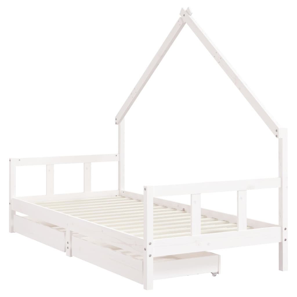 Estructura cama niños con cajones madera pino blanco 90x200 cm vidaXL