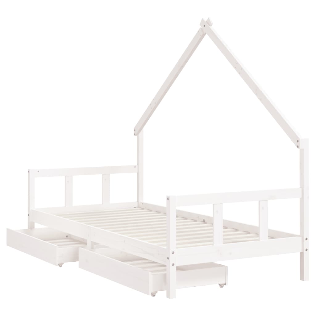 Estructura cama niños con cajones madera pino blanco 90x200 cm vidaXL