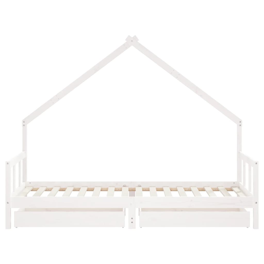 Estructura cama niños con cajones madera pino blanco 90x200 cm vidaXL