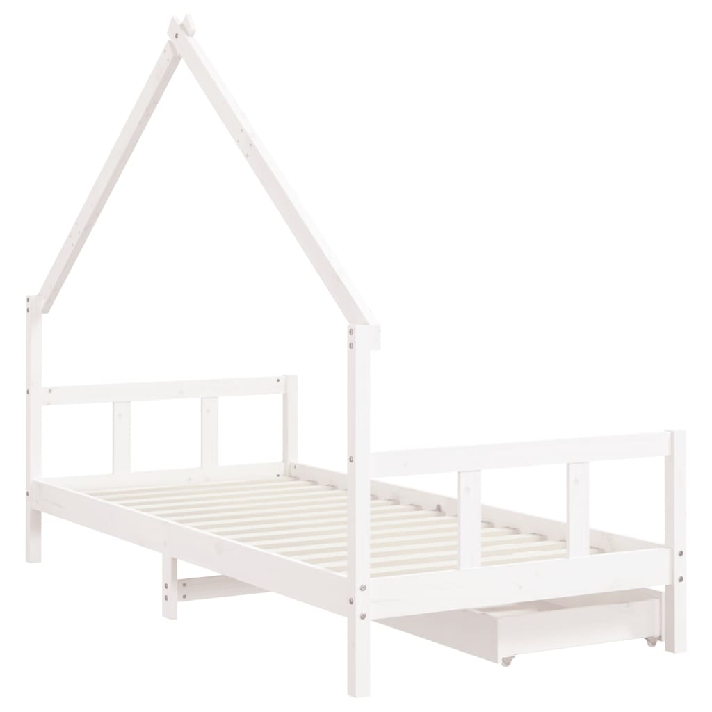 Estructura cama niños con cajones madera pino blanco 90x200 cm vidaXL