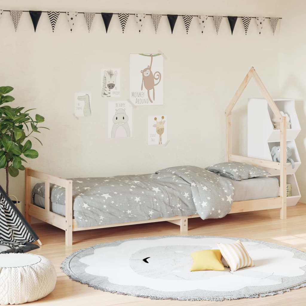 Vetonek Estructura de cama para niños madera maciza de pino 80x200 cm