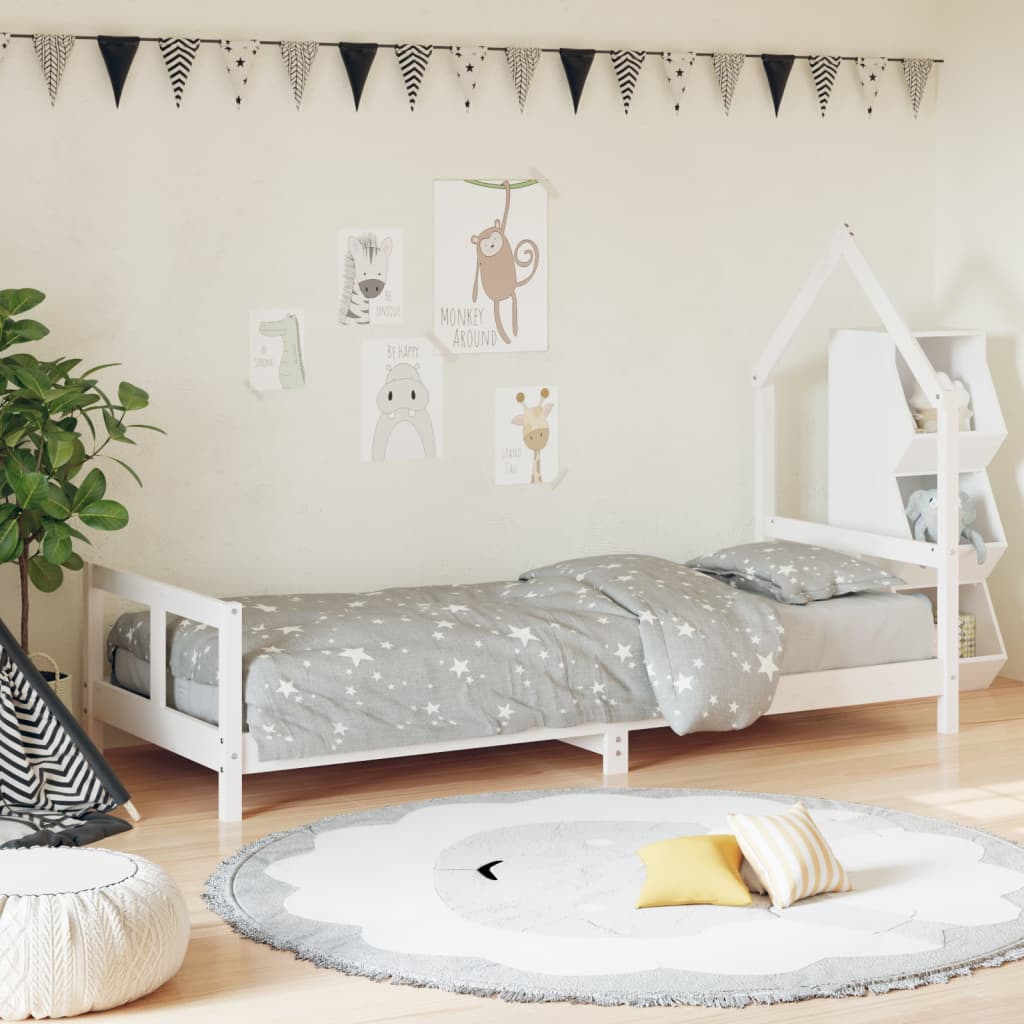 Vetonek Estructura de cama para niños madera de pino blanco 80x200 cm