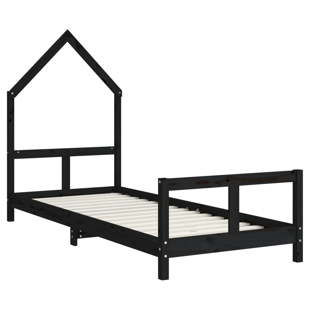 Estructura de cama para niños madera de pino negro 80x200 cm vidaXL