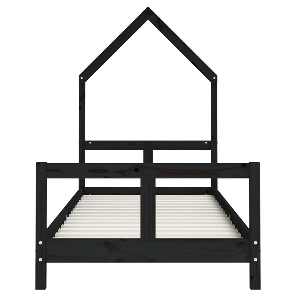 Estructura de cama para niños madera de pino negro 80x200 cm vidaXL