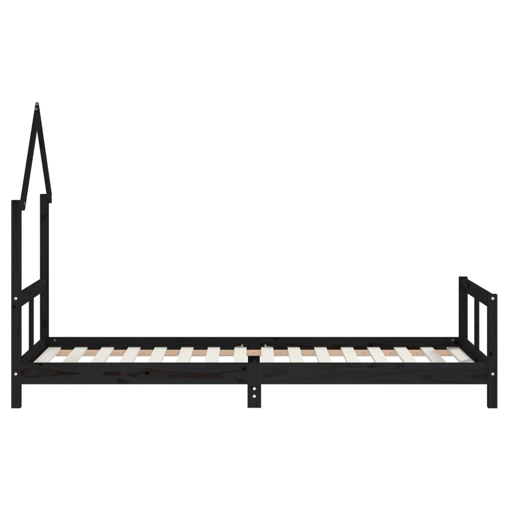 Estructura de cama para niños madera de pino negro 80x200 cm vidaXL