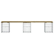 Banco jardín diseño gaviones madera pino impregnada 203x31x42cm v5997 - Vetonek