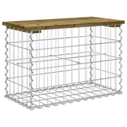 Banco jardín diseño gavión madera pino impregnada 63x31,5x42 cm v6116 - Vetonek