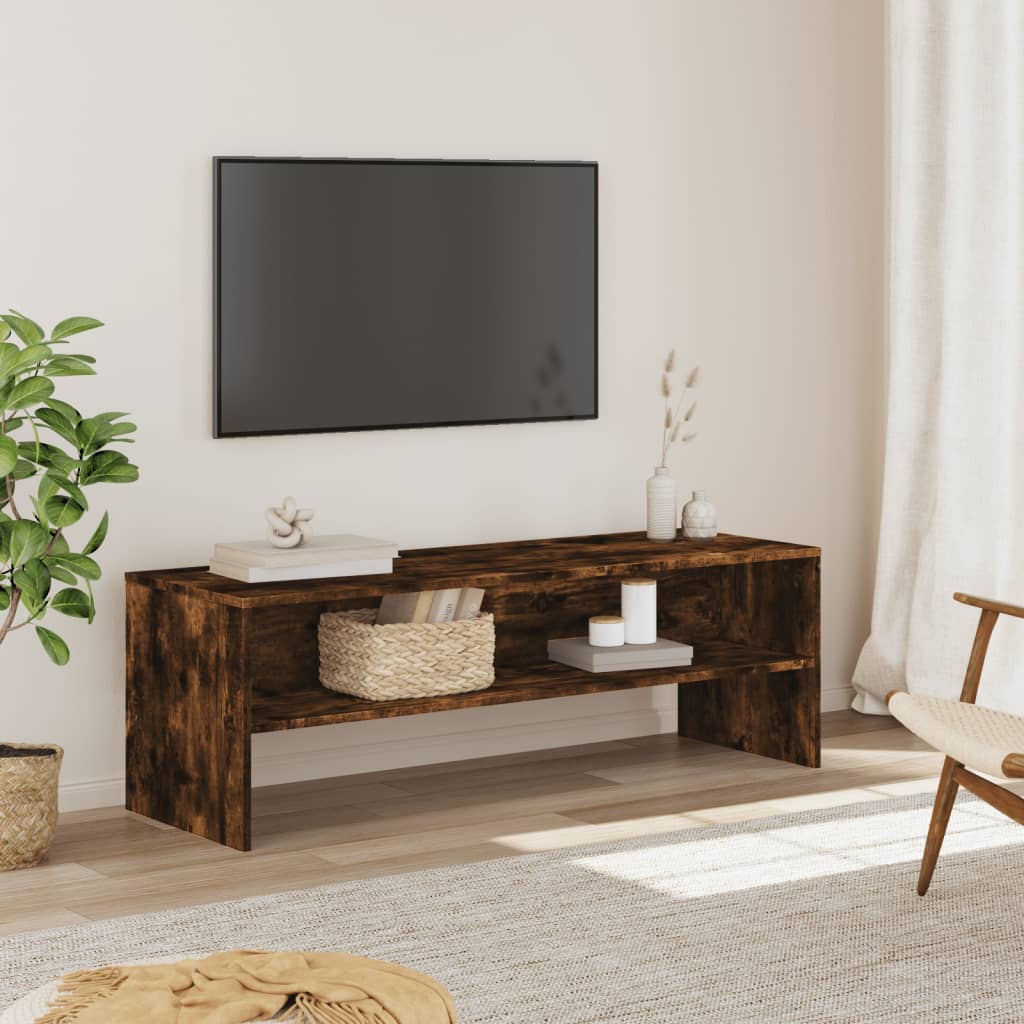 Vetonek Mueble de TV madera de ingeniería roble ahumado 120x40x40 cm