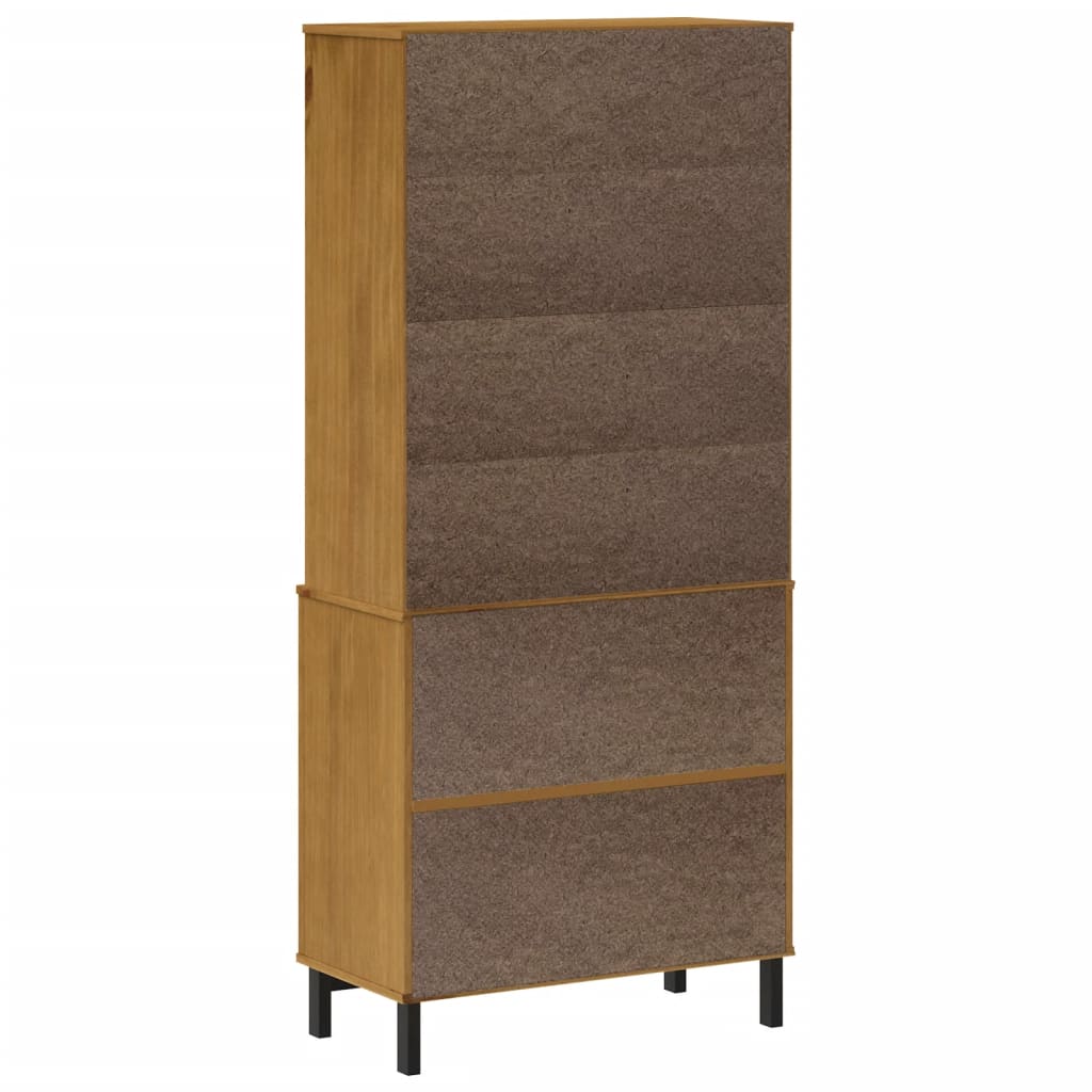 Aparador alto con puertas vidrio FLAM madera pino 80x40x180 cm vidaXL