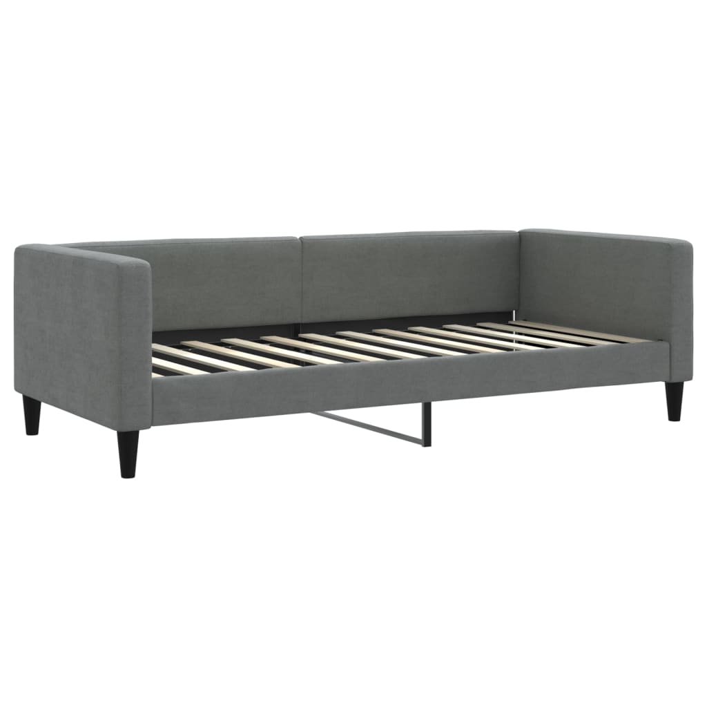 Sofa bed with dark gray fabric 90x200 cm