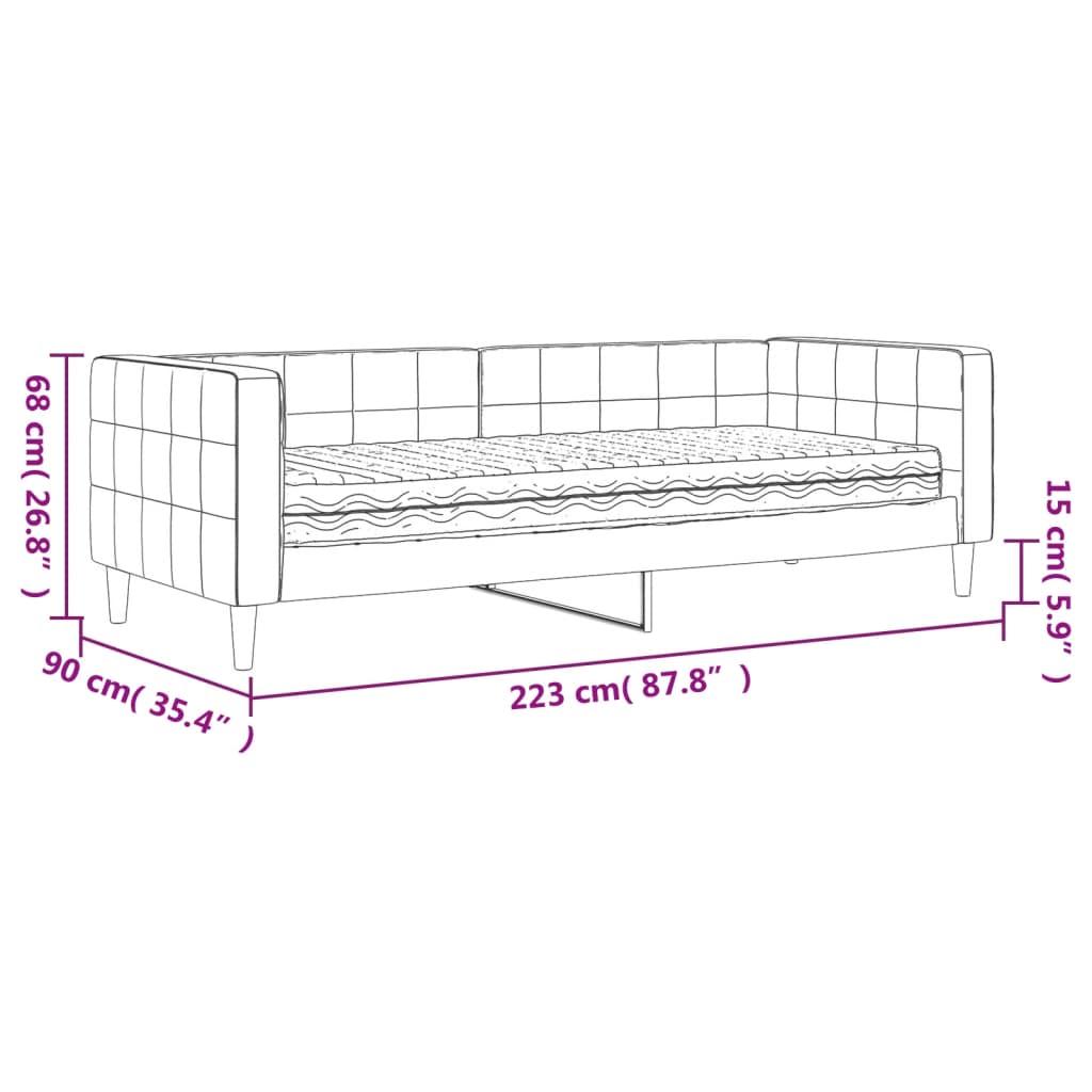 Sofa ohea belusezko belusezko 80x200 cm