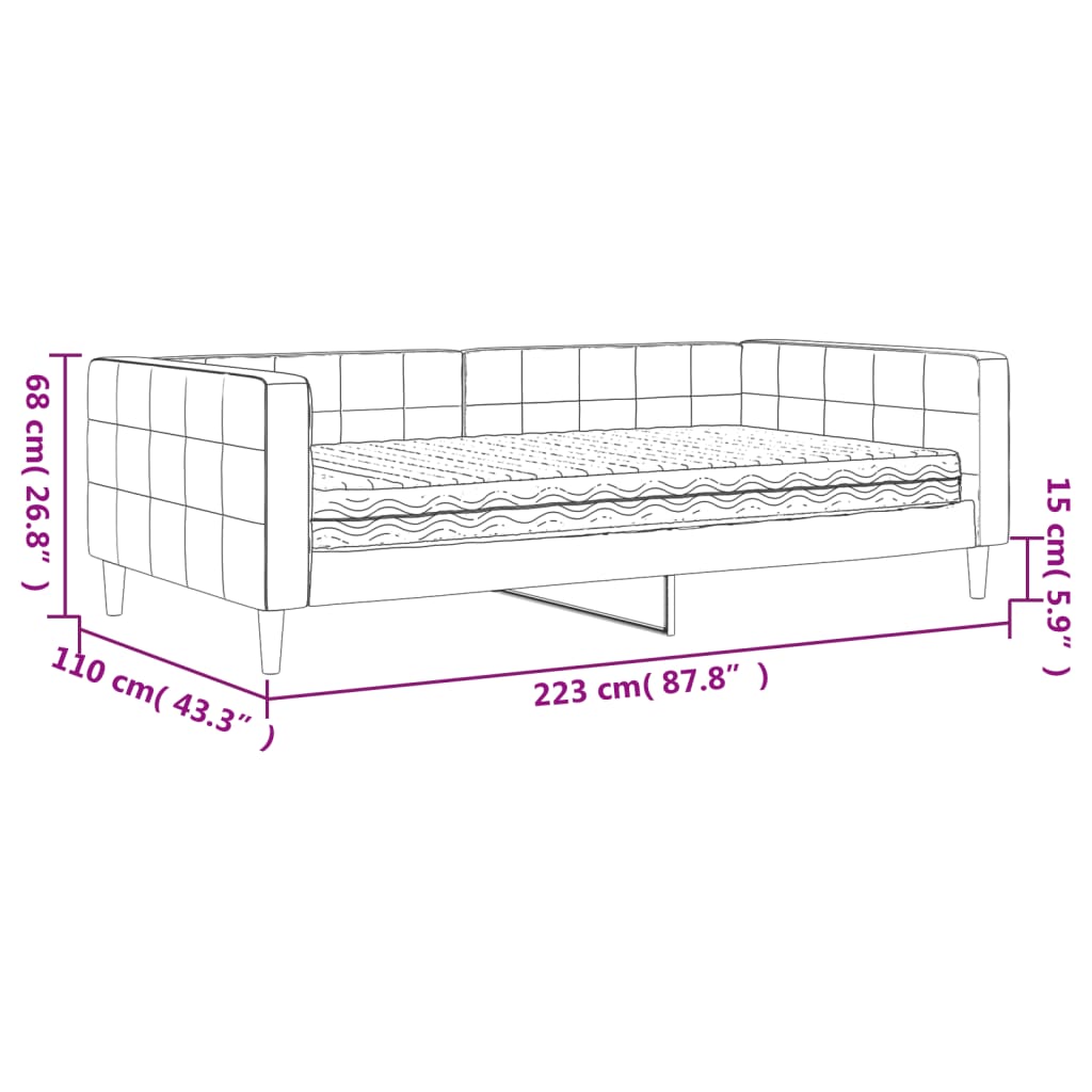 Divano letto di velluto verde scuro 100x200 cm