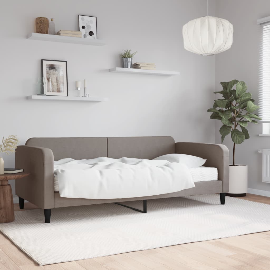 Vetonek Sofá cama con colchón, gris taupe 90x200 cm