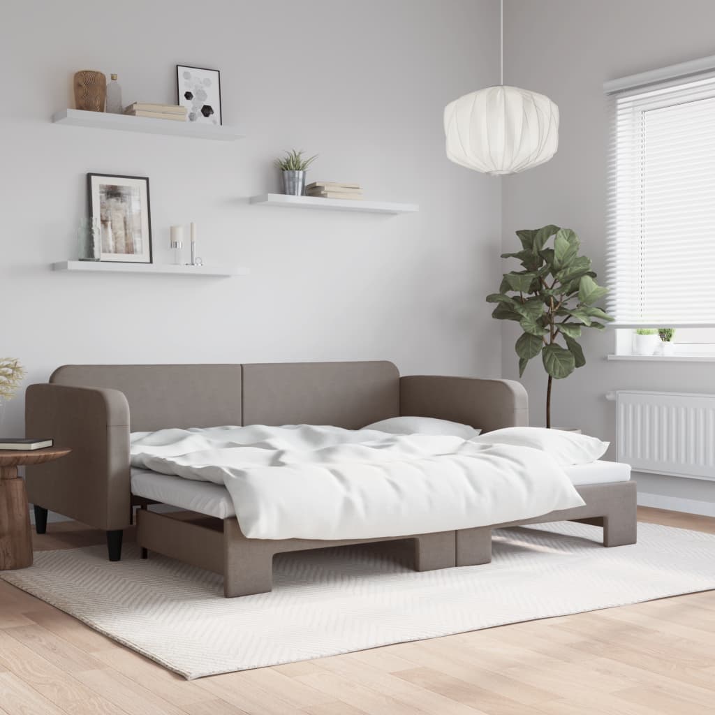 Vetonek Sofá cama nido tela gris taupe 90x200 cm