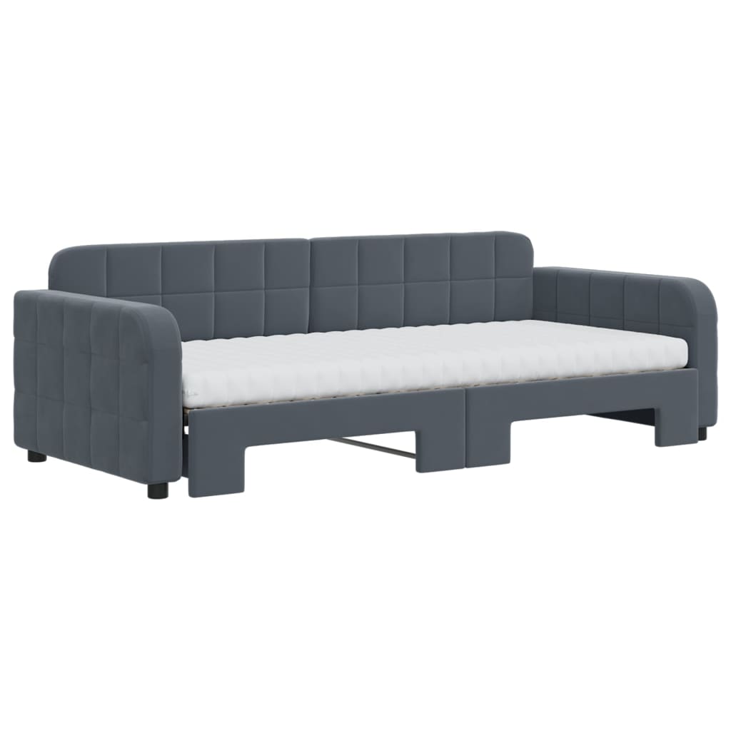 Sofa Bed Nest with Dark Gray Verveil Mattress 90x200 cm