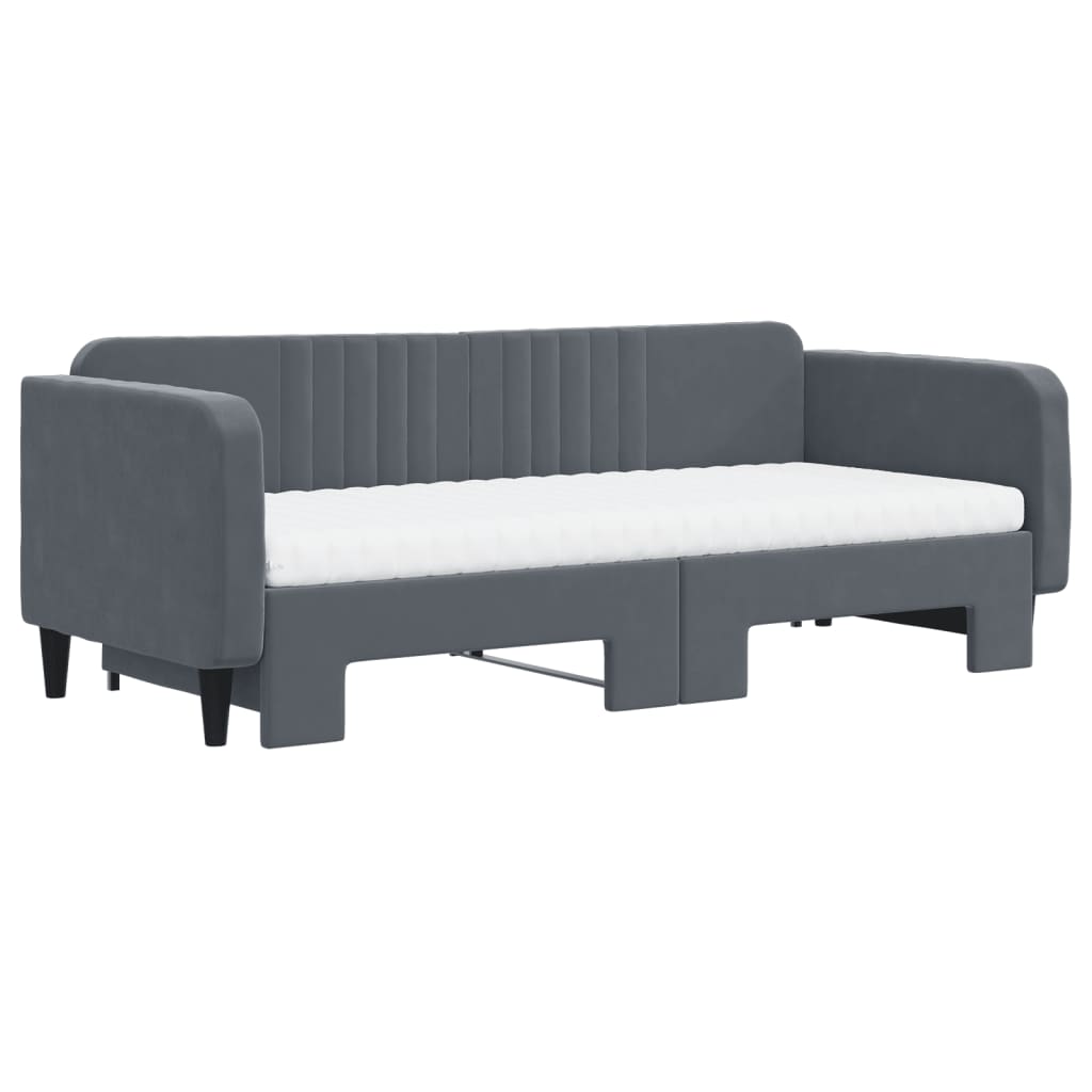 Sofa Bed Nest with Dark Gray Verveil Mattress 90x200 cm