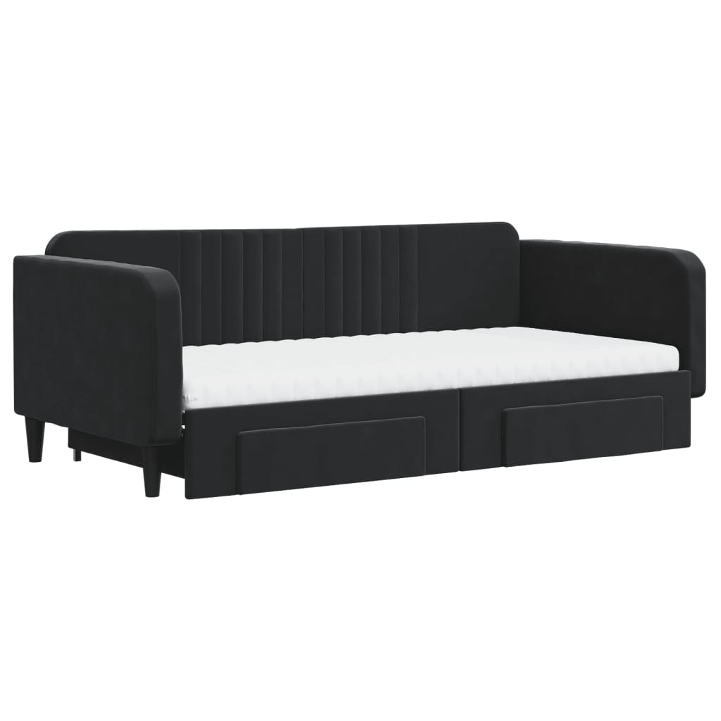 Nido bed sofa with black velvet drawers 100x200 cm