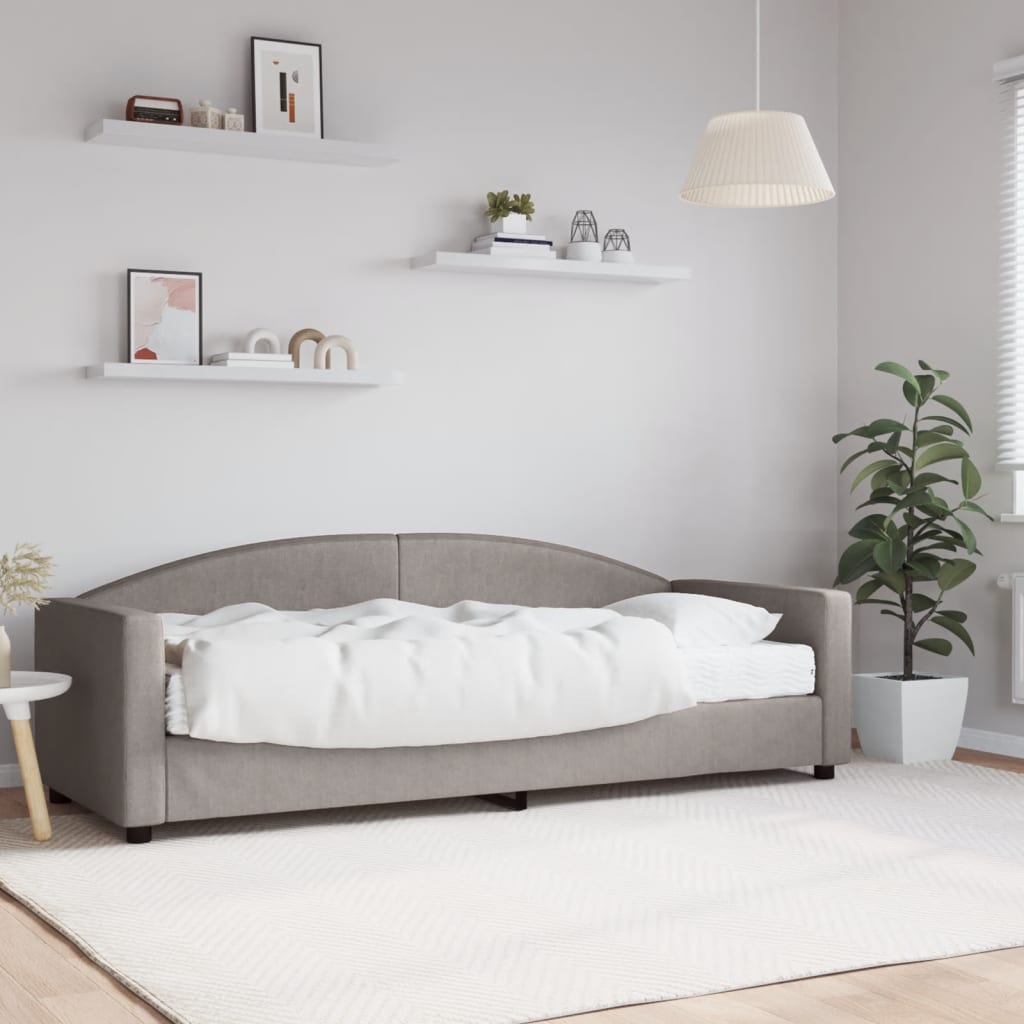 Vetonek Sofá cama con colchón, gris taupe 80x200 cm