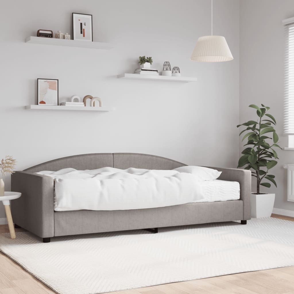 Vetonek Sofá cama con colchón tela gris taupe 100x200 cm