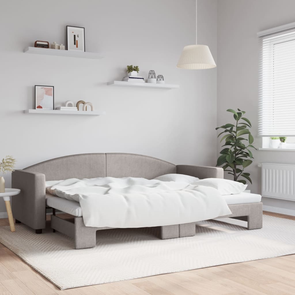 Vetonek Sofá cama nido tela gris taupe 80x200 cm