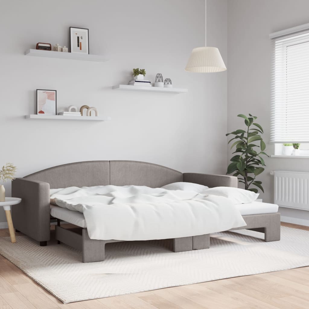 Vetonek Sofá cama nido tela gris taupe 90x200 cm