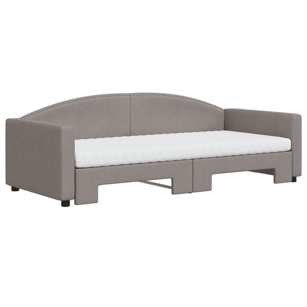 Nid canapé-lit avec matelas en tissu gris 90x200 cm