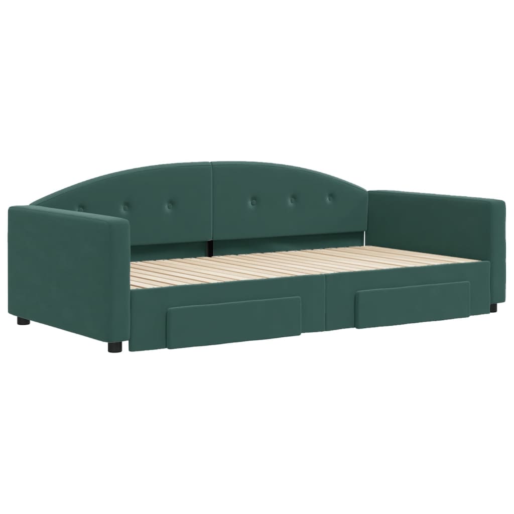 Nido bed with Dark green velvet drawers 100x200 cm