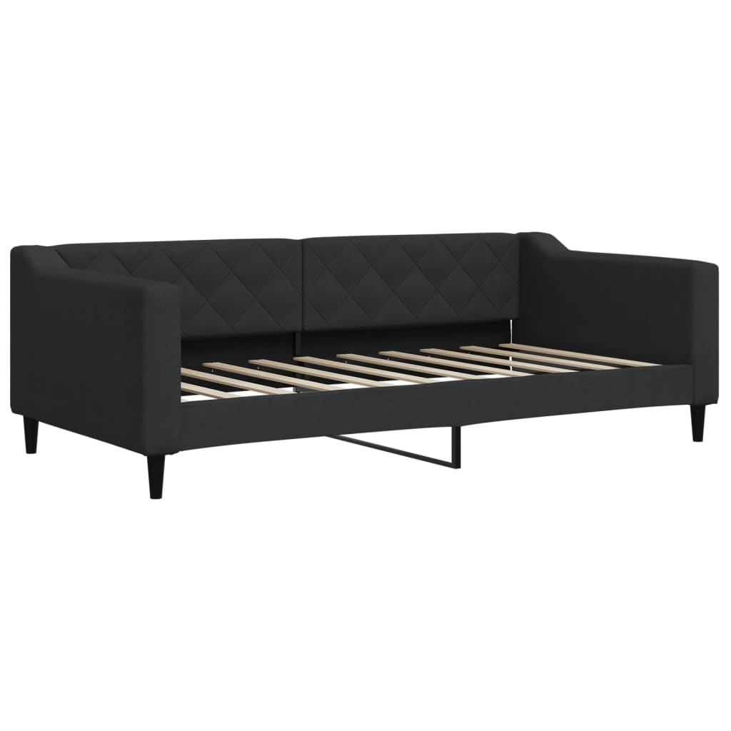 Divano letto con tessuto nero 90x190 cm