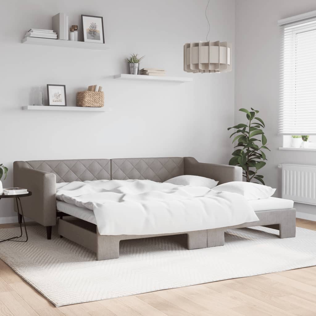 Vetonek Sofá cama nido tela gris taupe 100x200 cm