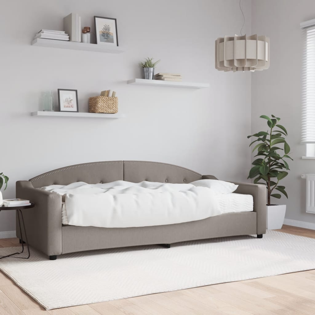 Vetonek Sofá cama con colchón tela gris taupe 90x200 cm