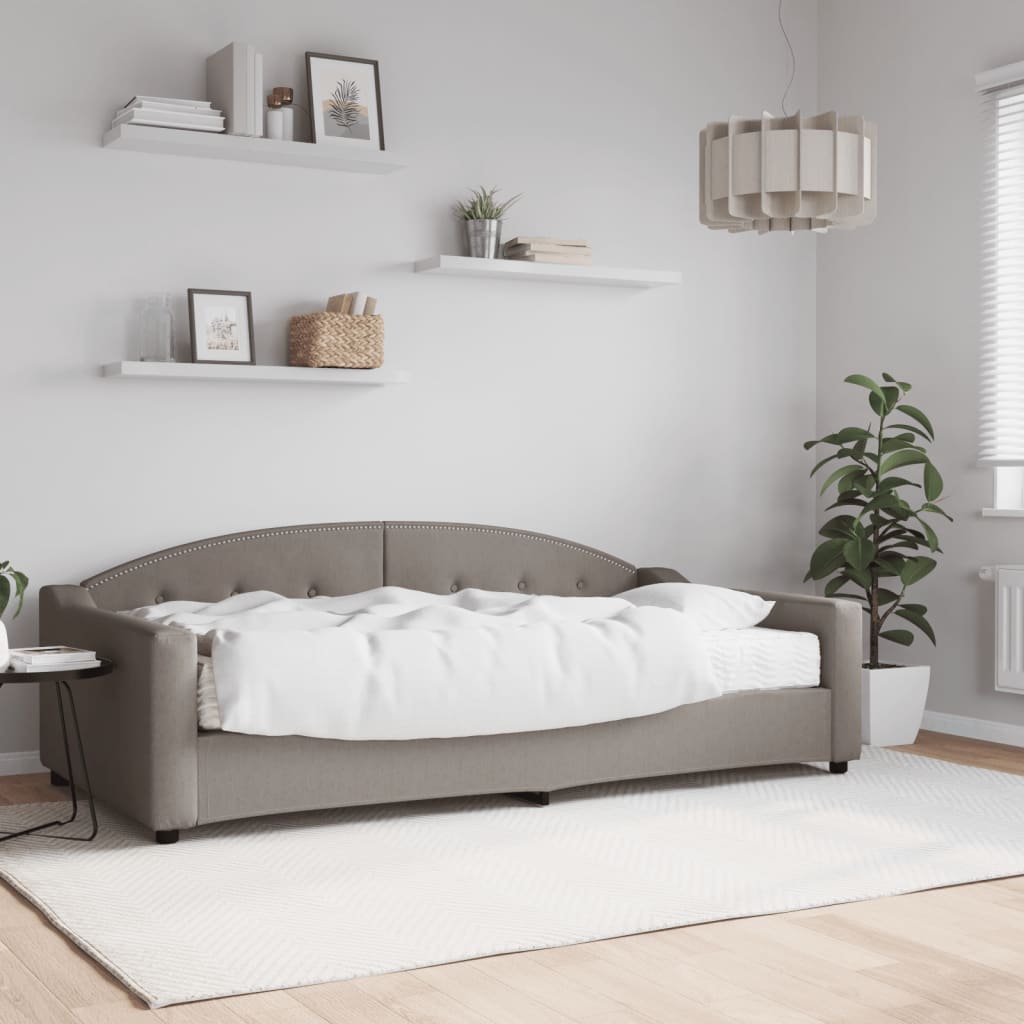 Vetonek Sofá cama con colchón tela gris taupe 100x200 cm