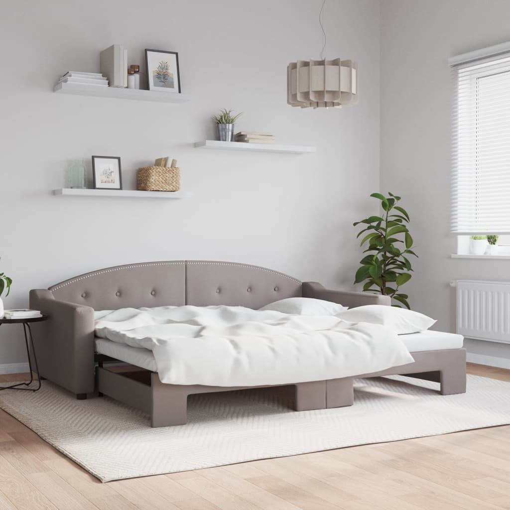 Vetonek Sofá cama nido tela gris taupe 90x200 cm