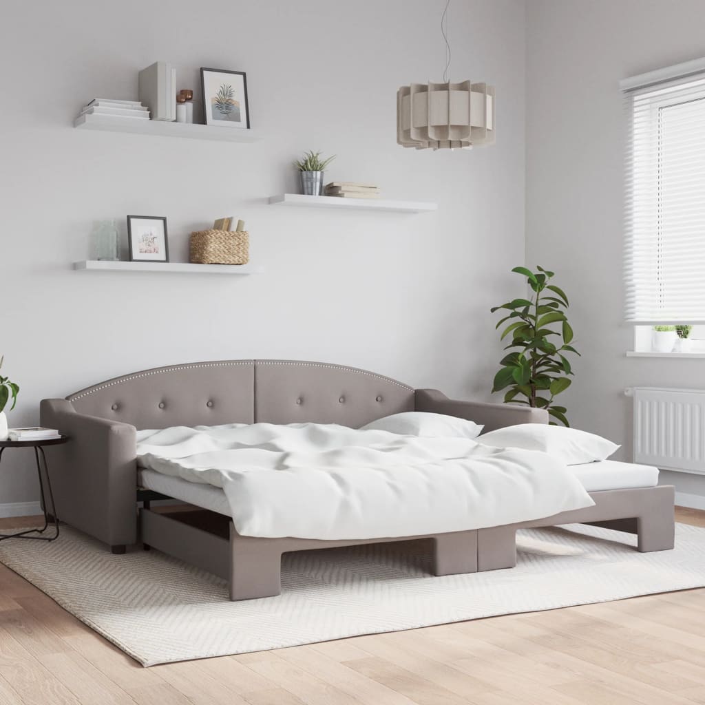 Vetonek Sofá cama nido tela gris taupe 100x200 cm