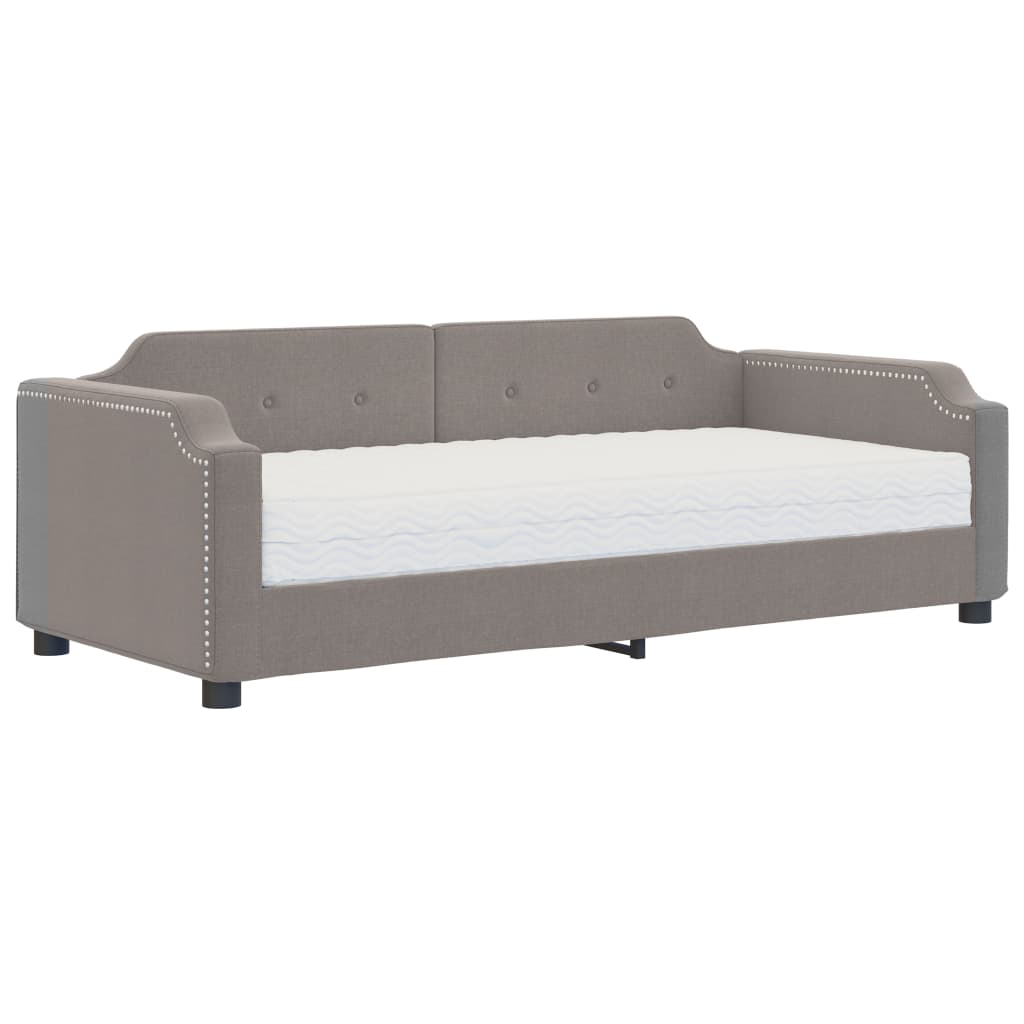 Sofá cama con colchón tela gris taupe 100x200 cm vidaXL