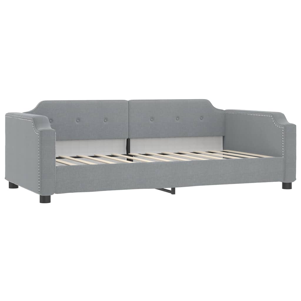 Sofá cama con colchón tela gris claro 90x190 cm vidaXL