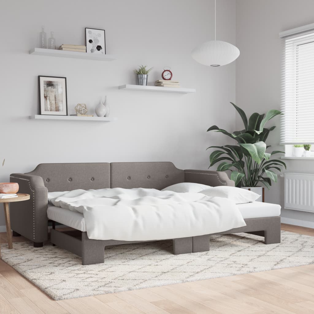 Vetonek Sofá cama nido tela gris taupe 80x200 cm