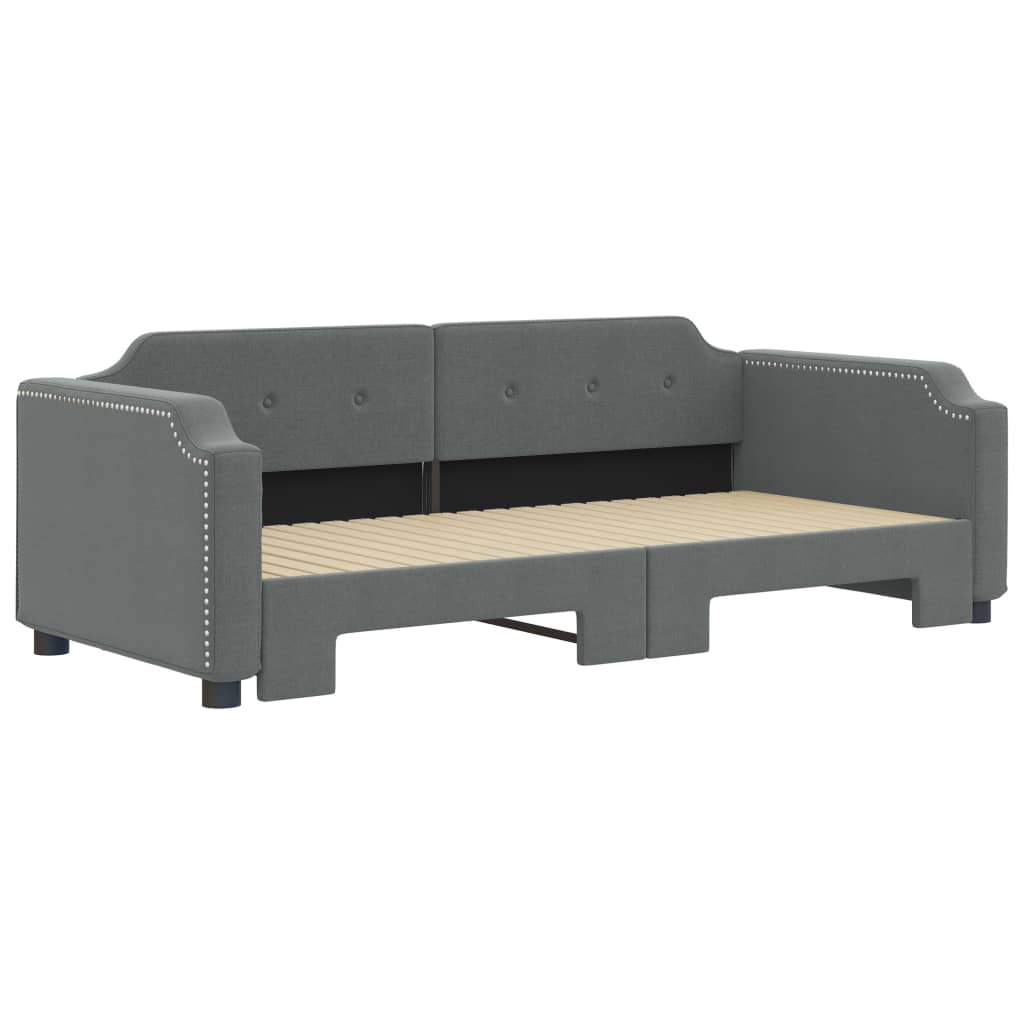 Dark gray gray fabric sofa 90x200 cm