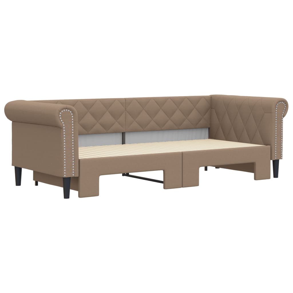 Sofa with a synthetic leather bed cappuccino 90x200 cm