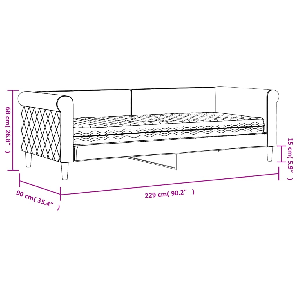 Divano letto con velluto verde scuro 80x200 cm