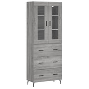 Aparador alto madera contrachapada gris sonoma 69,5x34x180 cm V8452 Vetonek