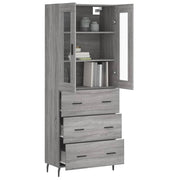 Aparador alto madera contrachapada gris sonoma 69,5x34x180 cm V8452 Vetonek