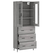 Aparador alto madera contrachapada gris sonoma 69,5x34x180 cm V8452 Vetonek