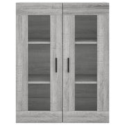 Aparador alto madera contrachapada gris sonoma 69,5x34x180 cm V8452 Vetonek