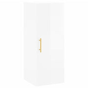 Aparador alto madera contrachapada blanco brillo 34,5x34x180 cm V2015 Vetonek