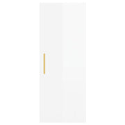 Aparador alto madera contrachapada blanco brillo 34,5x34x180 cm V2015 Vetonek