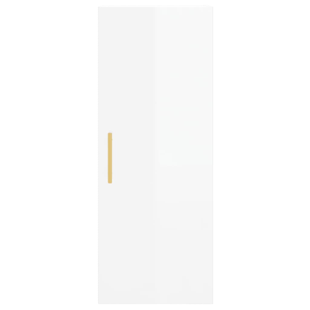 Aparador alto madera contrachapada blanco brillo 34,5x34x180 cm V2015 Vetonek