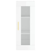 Aparador alto madera contrachapada blanco brillo 34,5x34x180 cm V5856 Vetonek