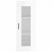 Aparador alto madera contrachapada blanco brillo 34,5x34x180 cm V6730 Vetonek